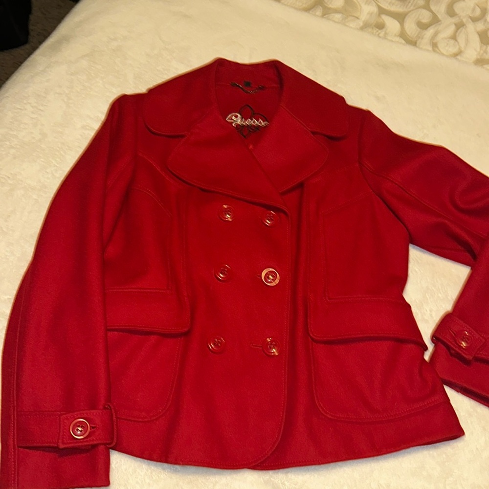 GUESS Jacket Red Wool XL